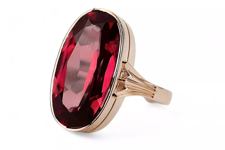 Pôvodný Vintage 14k z ružového zlata Rubín  Vintage style vrc113r